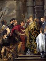 欧洲12-19世纪油画五_DYCK, Sir Anthony Van - St Ambrose barring Theodosius from Milan Cathedral